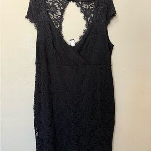 Torrid Black Lace Backless Dress